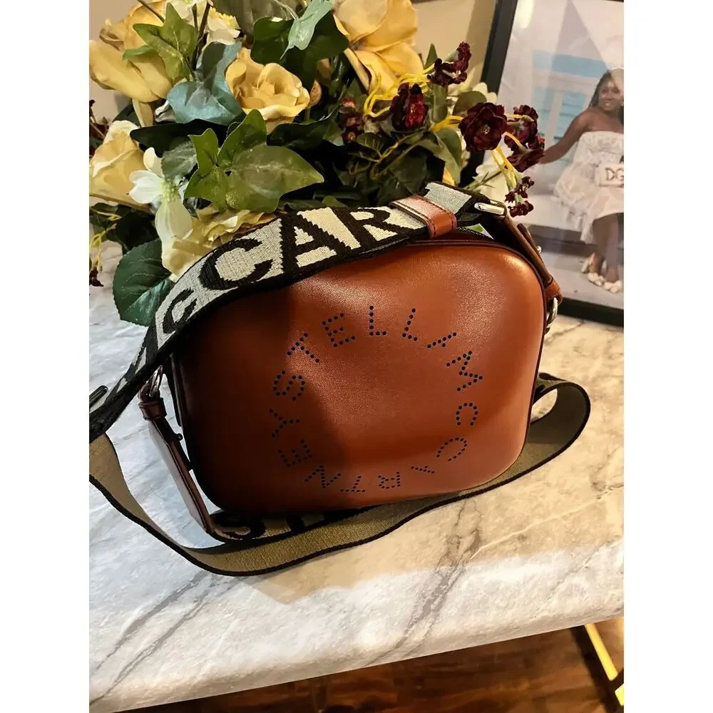 Stella McCartney brown logo camera crossbody